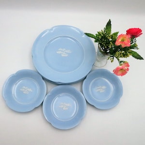 Johnson Brothers Blue White  Bonsai Plates Bowls Set Porcelain Asian Style Wedgewood Esque - Made in England