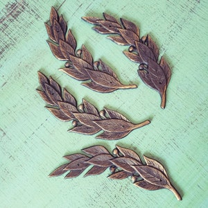 Brass Furniture Applique Vintage Bronze Gold Leaf Wreath Hardware Embellishment Antique Restoration Supply Decoration Mount ONE PIECE