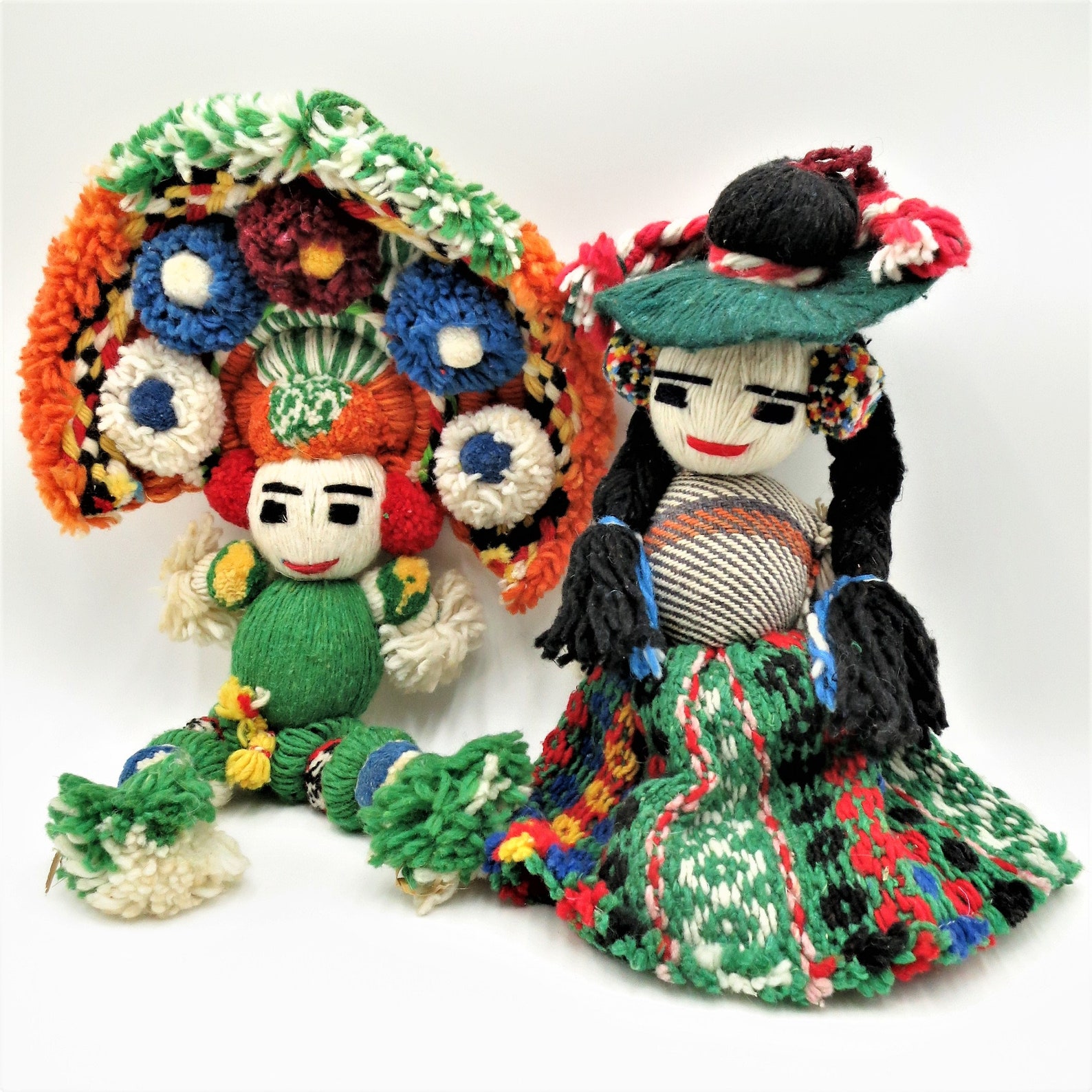 Yarn Doll Mexican Handmade Mazatlán Colorful Girl Doll Toy Etsy Sweden