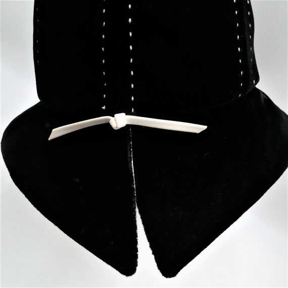 Cloche Hat Velvet by Mr John Mam'selle Black and … - image 6