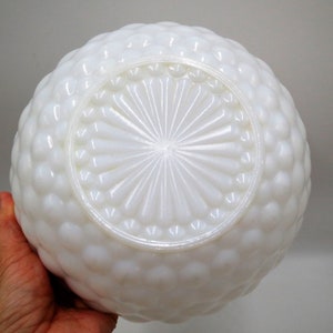 Milk Glass Serving Bowl Anchor Hocking Bubble Depression Glass Vegetable Fruit Bowl Key Bowl Jewelry Dish