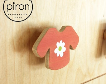 Poignées de tiroir en bois pour chemises et pantalons : décoration de chambre d'enfant, lot de 2