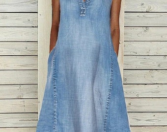 Denim Dress - Etsy