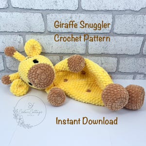 Crochet Giraffe Snuggler Comforter Pattern, Amigurumi, low sew, handmade gift idea, Plushie Toy Pattern, lovey