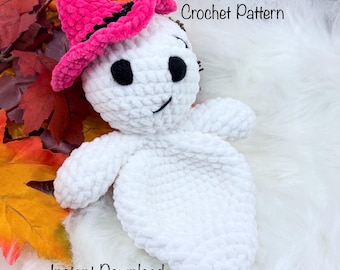 Crochet Ghost Mini Snuggler Comforter Pattern, PATTERN ONLY, Amigurumi, plushie, No sew, handmade gift idea, Plushie Toy Pattern, lovey