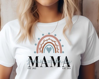 Personalisiertes Mama Shirt, personalisiertes Tshirt Mama, Mama Shirt mit Kindernamen, Tshirt für Muttertag, Muttertag Geschenk Kindernamen