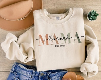 Personalisierter Hoodie | Mama Pullover personalisiert | Personalisiertes Sweatshirt | Mamasweatshirt | Customized Mamasweatshirt | Momshirt