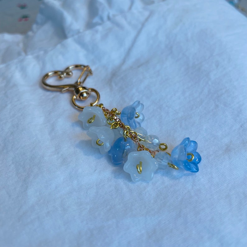 Lily of the Valley Dangling Flowers Keychain Bag Charm Key Ring Clip - Etsy