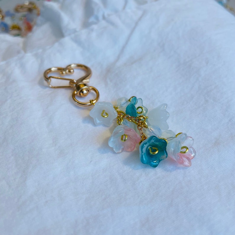 Lily of the Valley Dangling Flowers Keychain Bag Charm Key Ring Clip - Etsy