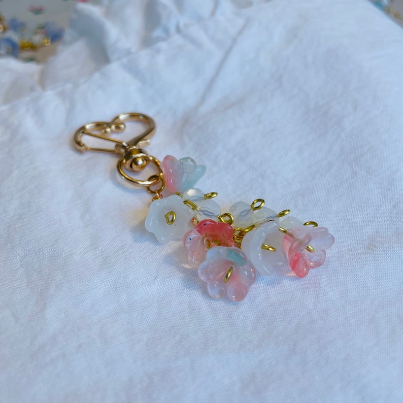 Lily of the Valley Dangling Flowers Keychain Bag Charm Key Ring Clip - Etsy