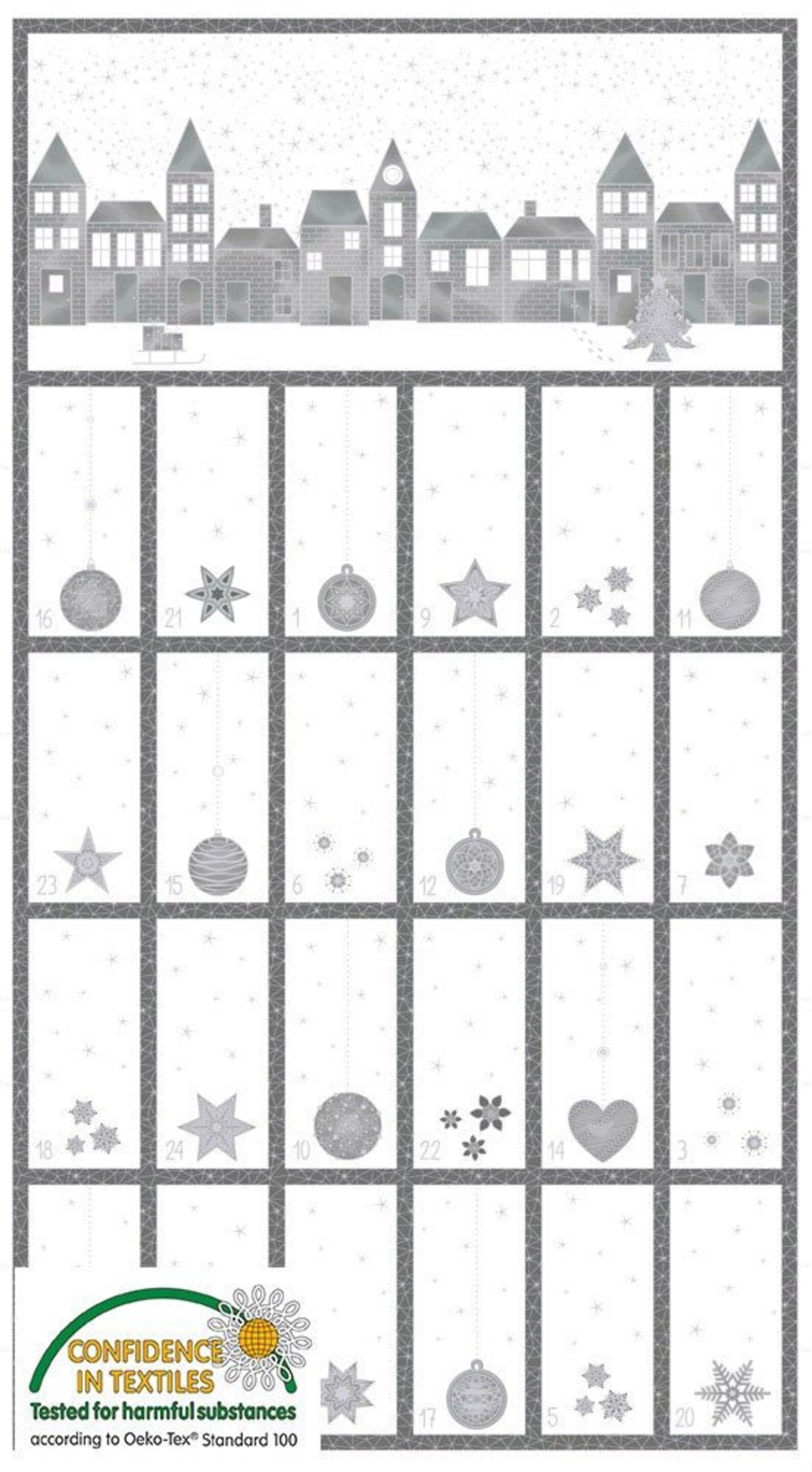 DIY Advent Calendar White Silver Grey Cotton Christmas Fabric Etsy