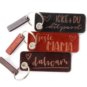 Keychain BESTER MAMA the perfect gift for mom vegetable tanned leather handmade in Munich image 4