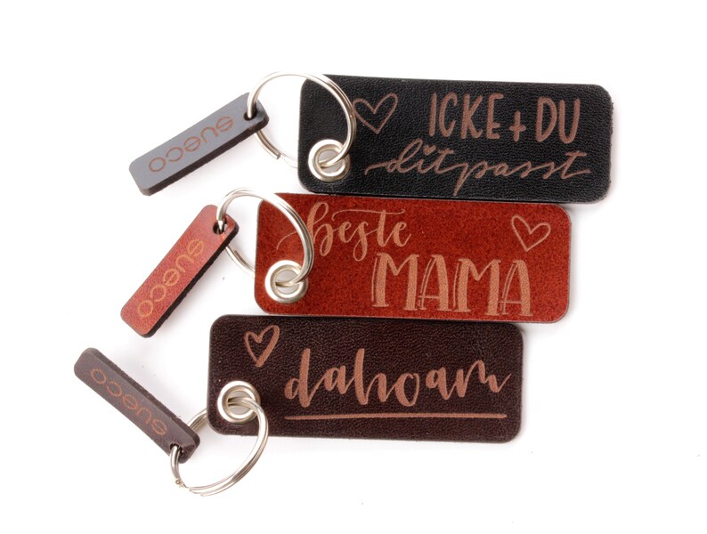 Keychain BESTER MAMA the perfect gift for mom vegetable tanned leather handmade in Munich image 4