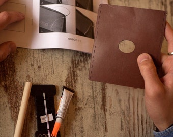 Nähset Leder Etui - Slim Wallet selber nähen - DIY Kit - ohne Vorkenntnisse ohne Nähmaschine