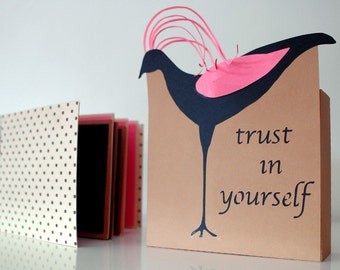 Feathered Delight bird box and mini album SVG paper cutting file template