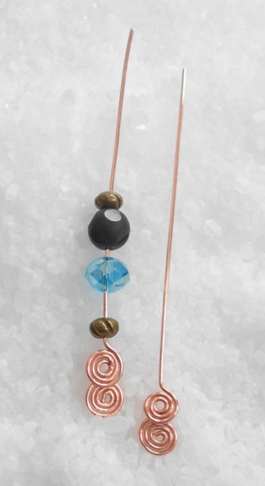 Copper Head Pins Handmade Double Spiral 6 Head Pins Fancy Etsy