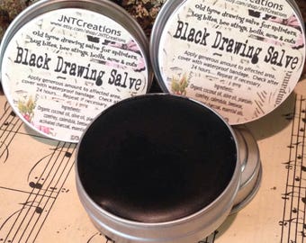 Organic Black Drawing Salve: Natural Herbal Remedy, 2oz Tin