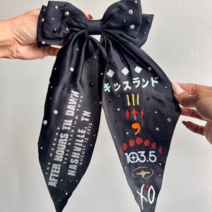 Moody Pop 2025 Tour Hair Bow – Customizable Night Vibes Festival Accessory, After Hours Aesthetic I Abel | Concert Memorabilia