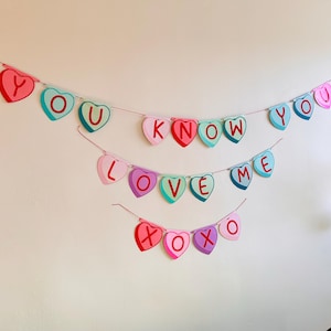 Baner na Dzień Galentynki z serii Gossip Girl Candy Heart I XOXO You Know You Love Me I Dekoracja Walentynkowa I Baner na Imprezę