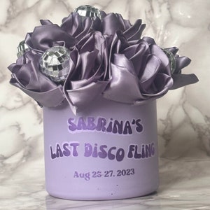 Personalized Disco Bachelorette Forever Rose Bouquet - Last Disco Bach Accessory - Handmade Keepsake I Disco Balls I Groovy I Bride Squad