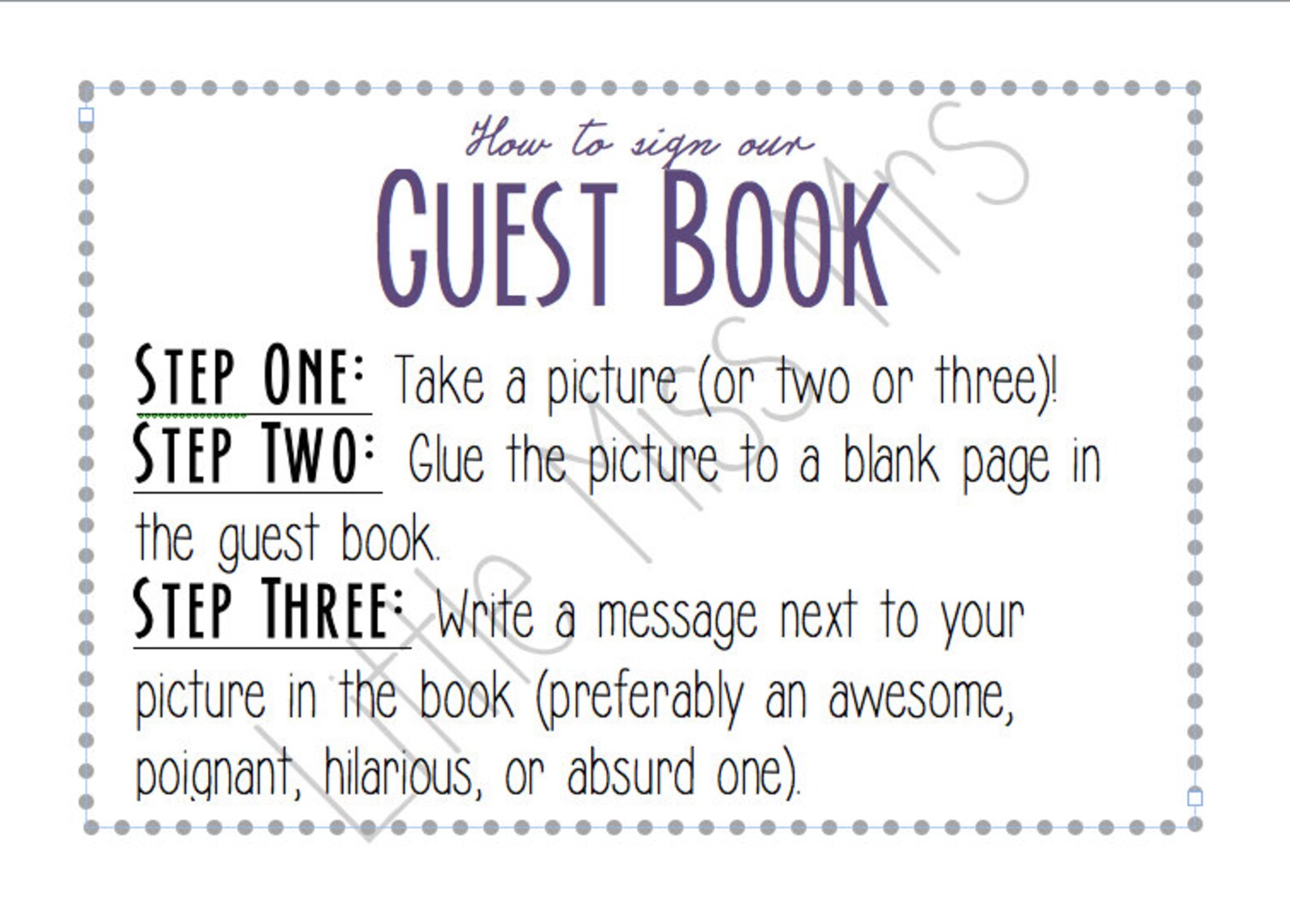 Printable Guest Book Sign (instant Download) // Featured on Style Me ...