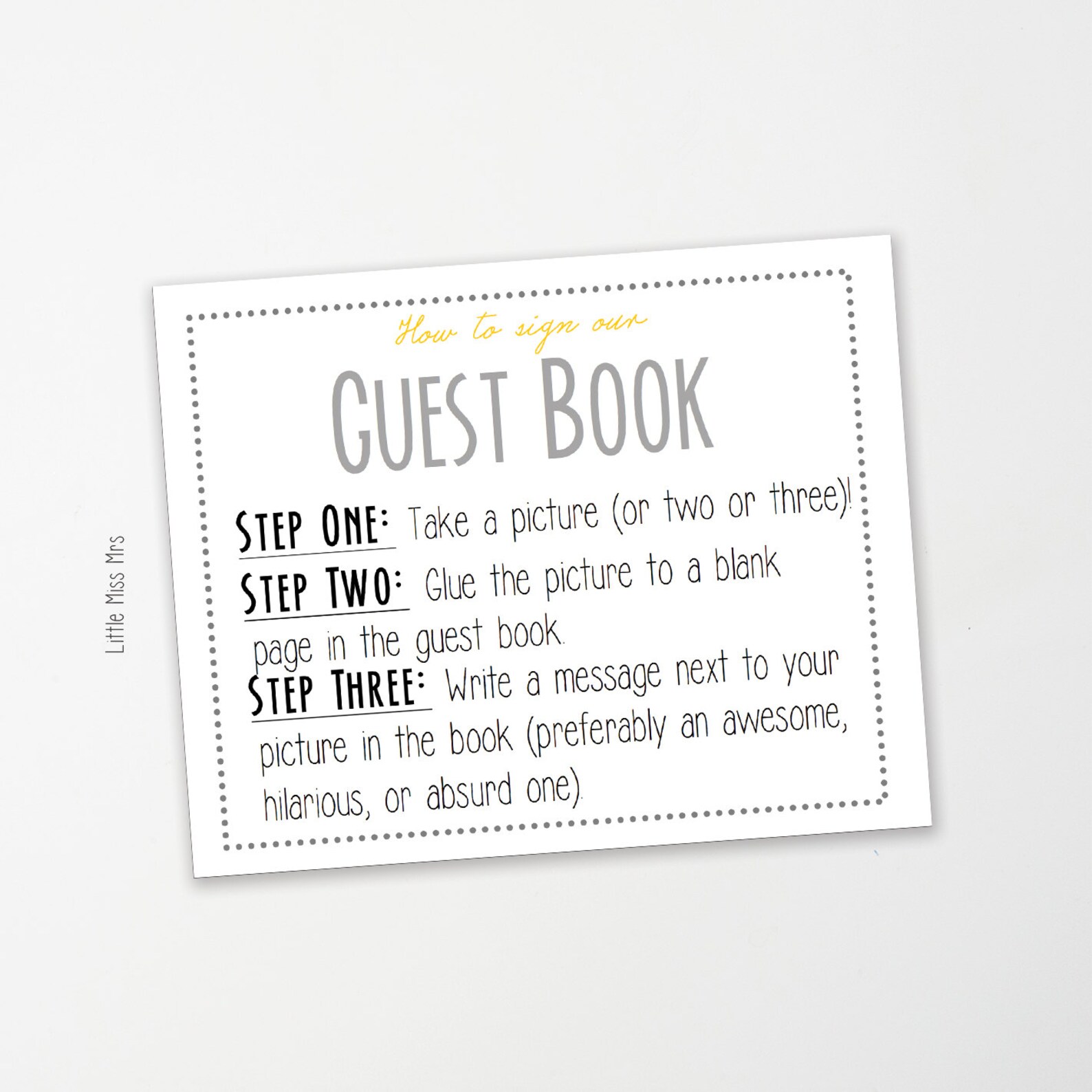 Printable Guest Book Sign (instant Download) // Featured on Style Me ...