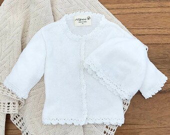 Unisex Baby Set Pima Cotton | knitted Newborn Outfit | Handmade Unisex Baby Outfit