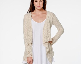 SALE 20% OFF | Organic Cotton Blend Waterfall Lace Cardigan was 149AUD