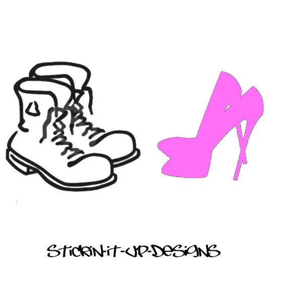 combat boots and high heels