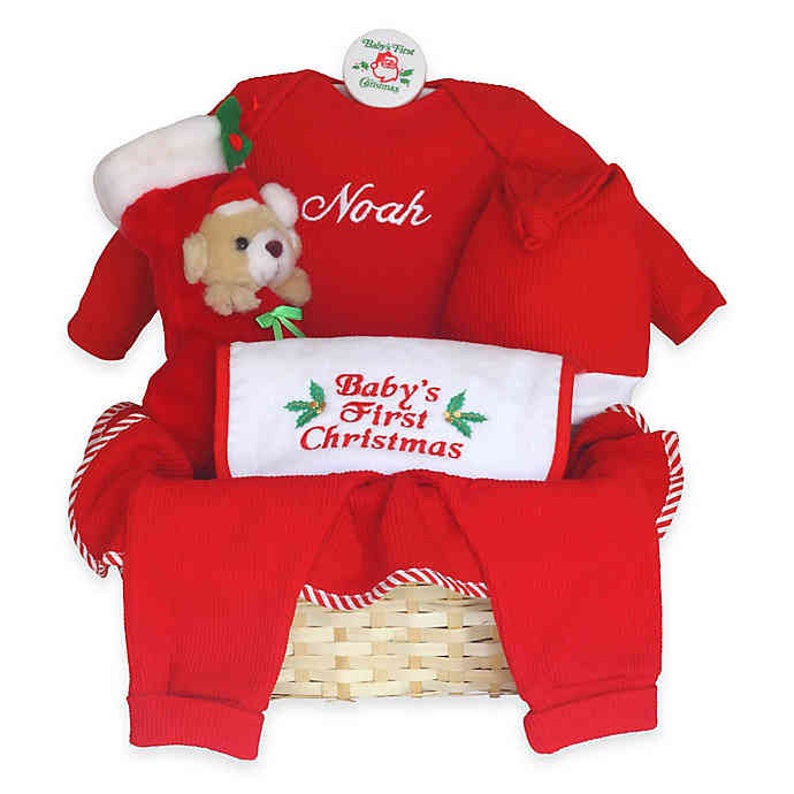 Baby's First Christmas Personalized Gift Basket Etsy