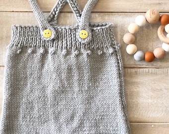 popcorn rompers - knitting pattern 095