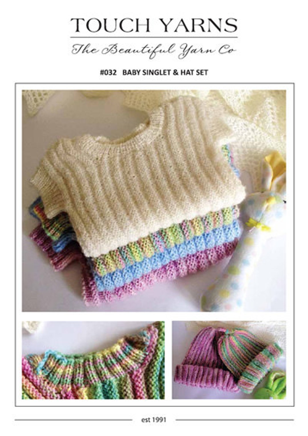 Baby Singlet and Hat Set Knitting Pattern 032 New Zealand