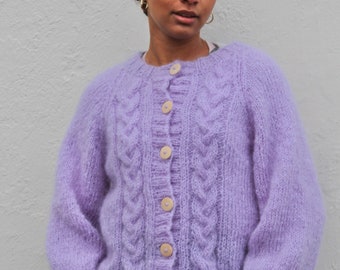 hannah iris cabled cardigan- knitting pattern 160