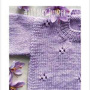 may jumper - knitting pattern 119 - knits sizes 3m - 10y