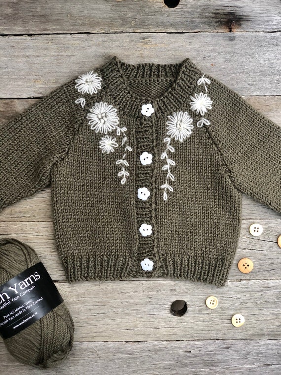 [GRAVER]★DOT SMILE EMBROIDERY TARTAN CHECK KNIT CARDIGA Pelit Embroidery Cardigan – penoora's