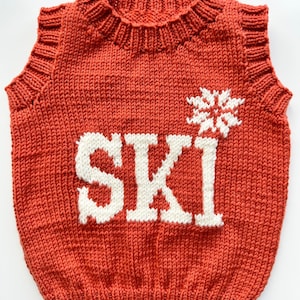 ski vest - knitting pattern 166 - knits sizes 1 - 12y