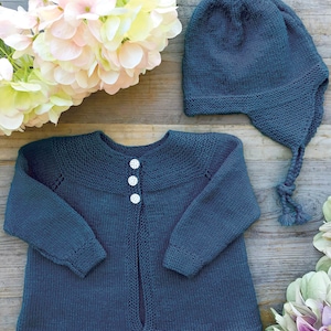 aviator jacket and hat - knitting pattern 017 - knits sizes 0-9m
