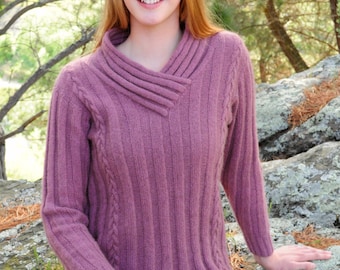 cabled possum jumper- knitting pattern 023