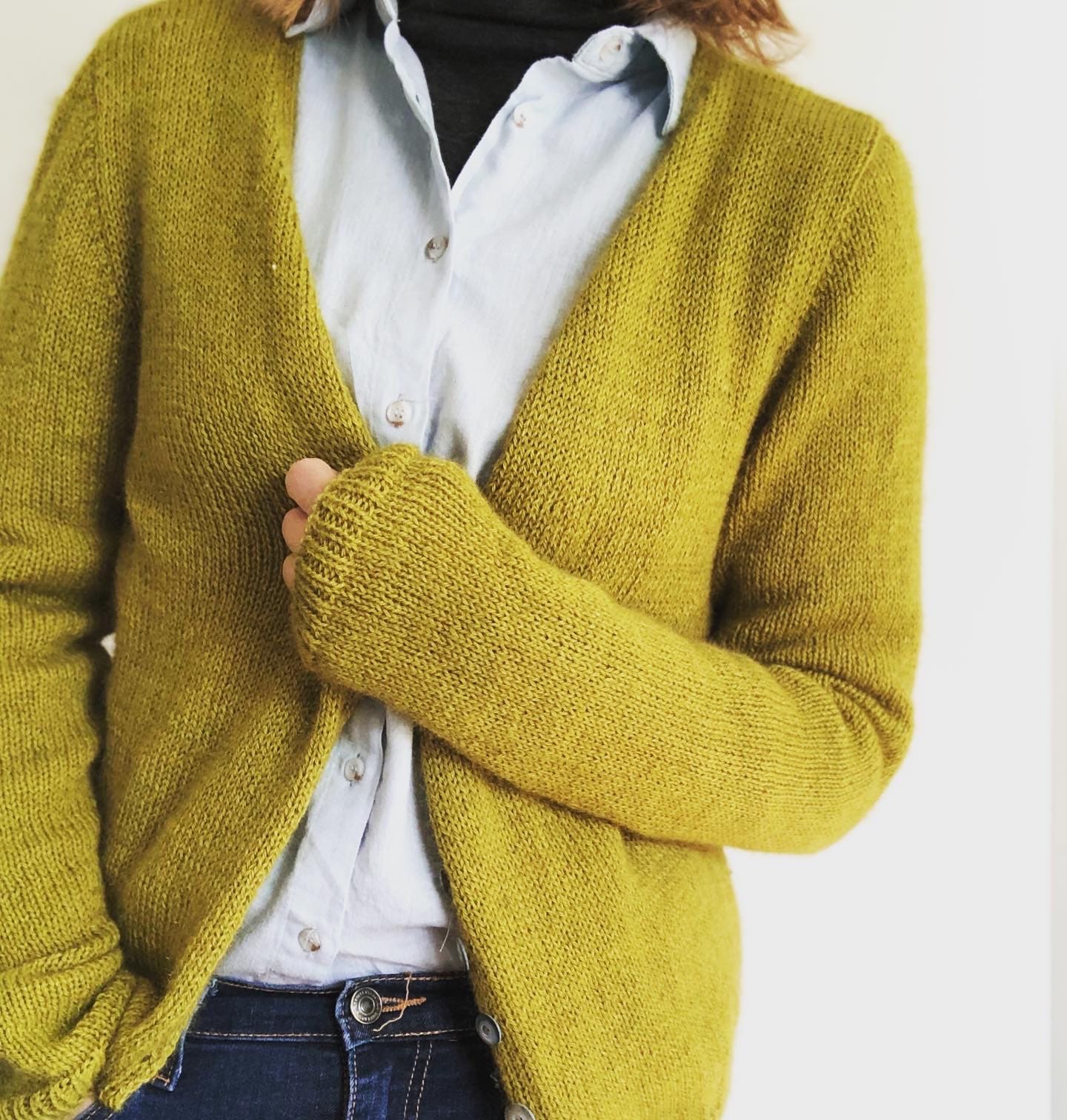 LEMARD☆TWO TONE KNIT CARDIGAN 60s Yellow Acrylic Knit Cardigan | Glen Lea Knitting Mills