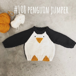 penguin jumper - knitting pattern 103