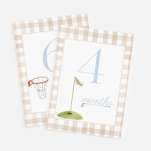 Digitale neutrale Meilensteinkarten Meilensteinkarten für Jungen Neugeborenen Geschenk Babypartygeschenk Wöchentlich Monatlich Neue Babykarten Beige Hellbraun Meilensteinkarten