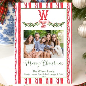 Christmas Card Family Holiday Card Watercolor Design Christmas Card Template Digital Download Canva Template Grandmillenial Theme Christmas