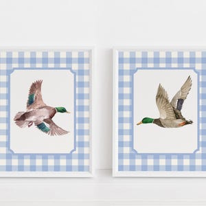 Set of Mallard Duck Watercolor Wall Art Home Decor Hunting Painting Display Duck Artwork Country Style Farmhouse Decor Boy Bedroom Printable