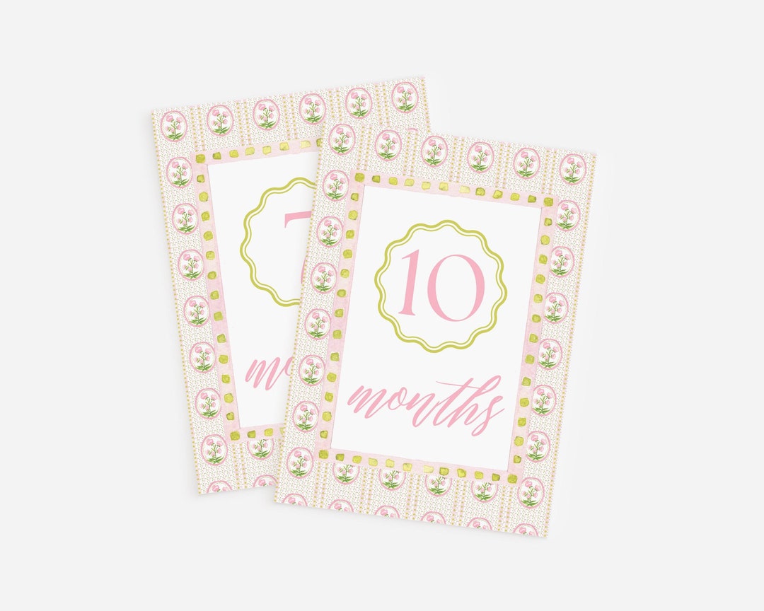 Printed Milestone Cards Baby Girl Newborn Girl Month Cards Week Cards ...