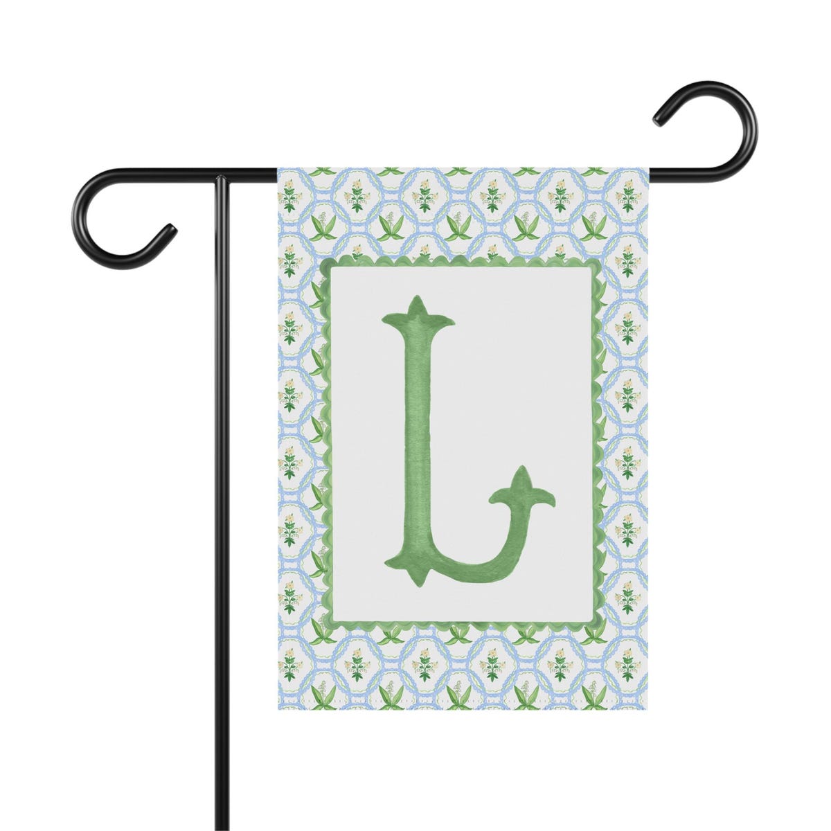 Personalized Garden Flag Last Name Initial Blue & Green Flag Grandmillennial Garden Flag Watercolor Letter Newlywed Gift Housewarming Gift - Etsy