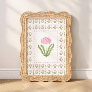Zwei Blumen-Kunst-Druck-Set Mädchen-Zimmer-Wand-Dekor Rosa Studentenzimmer Wand Kunst Blumen-Kunstdruck Grün und Rosa Kunst Eingangsbereich Kunst Preppy Mädchenzimmer