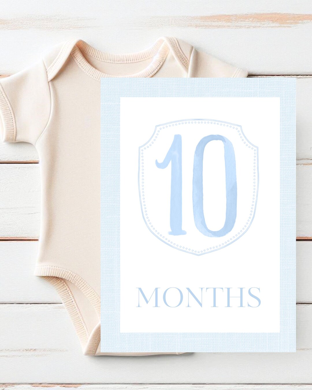Digital Simple Blue Milestone Cards Baby Boy Milestones Newborn Gift ...