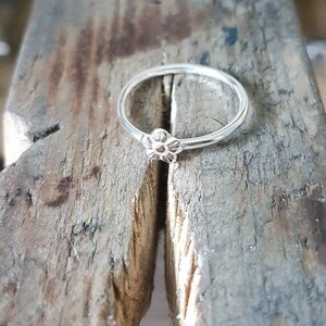 Sterling Silver Flower Stacking Ring