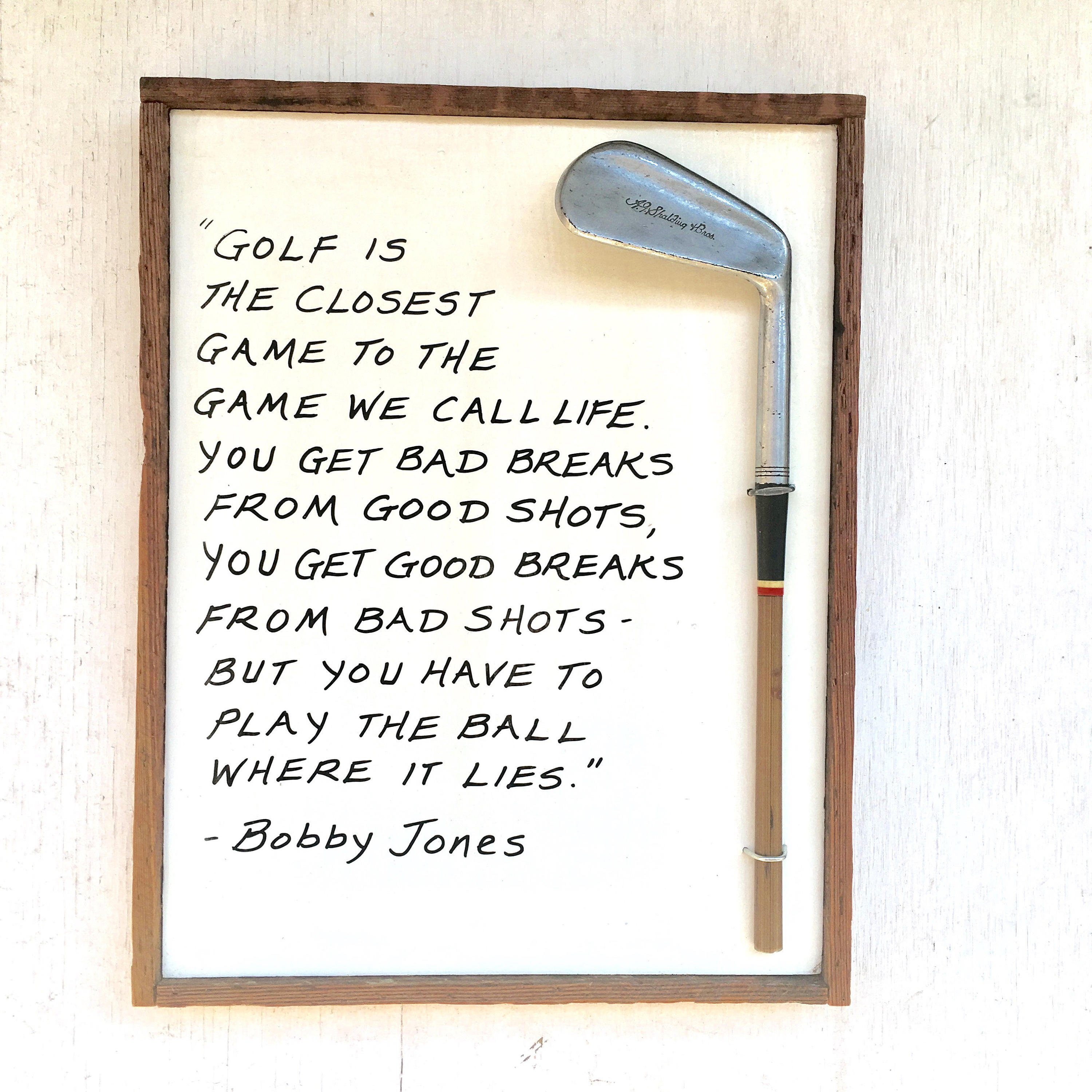 Golf gift/ Golf Wall Art/ Rustic Golf Sign/Play it as it Etsy