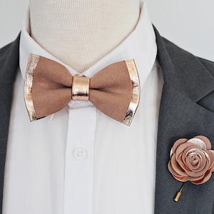 Mens Copper Bow Tie Supenders Set, Bronze Bow Tie for Men,rose Gold ...
